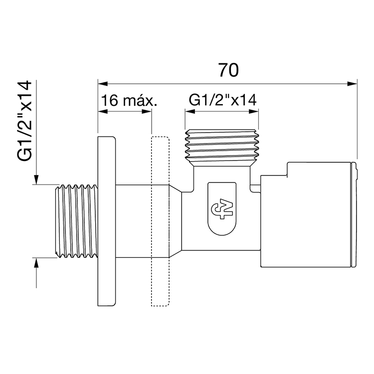 0269.05 – Válvula angular de 1/2″ M-M – FV – Grifería de alta tecnología