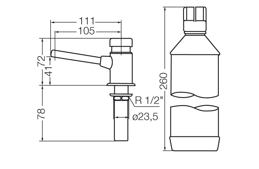 0340 – Pressmatic – Dosificador de jabón – FV – Grifería de alta tecnología