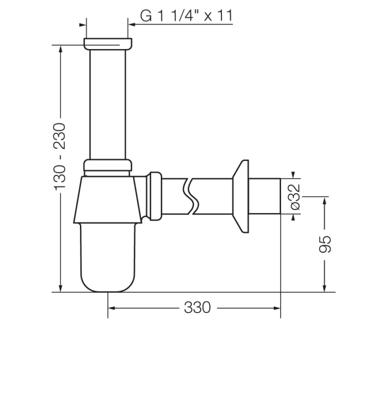 0242 – Descarga con sifón para lavatorio – FV – Grifería de alta tecnología