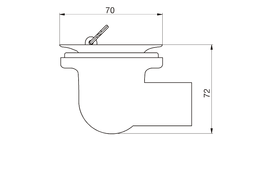 0355.03 – Desagüe para bañera, con codo de PVC de 90º 1 1/4″ – FV –  Grifería de alta tecnología