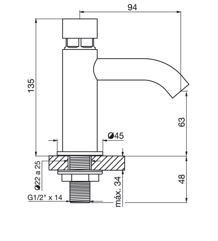 0372.01 – Ecomatic Soft – Canilla automática para mesada – FV